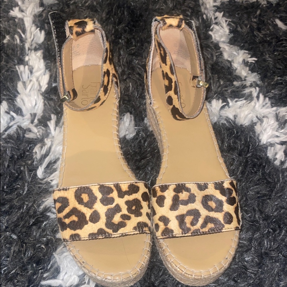 Franco Sarto Leopard Print Espadrille Sandals
